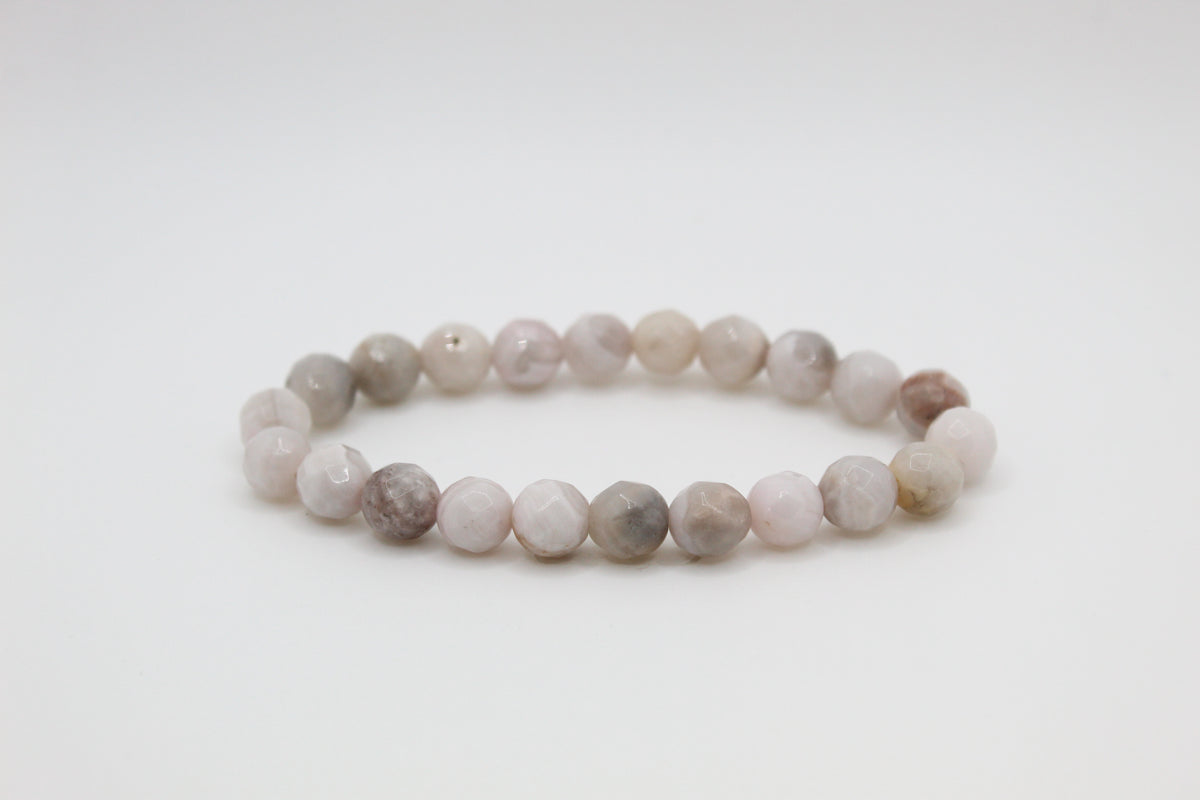 White Crazy Agate Faceted Bracelet