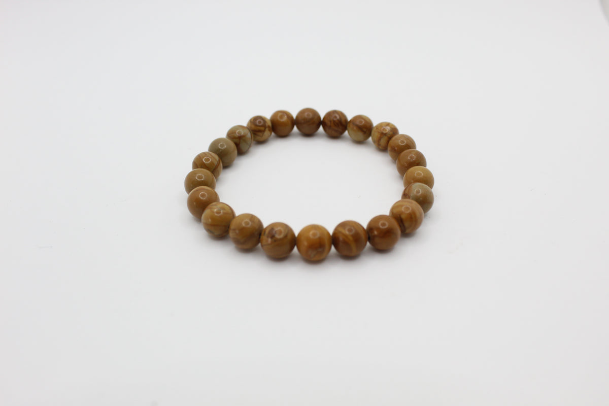 Wood Grain Jasper Smooth Bracelet