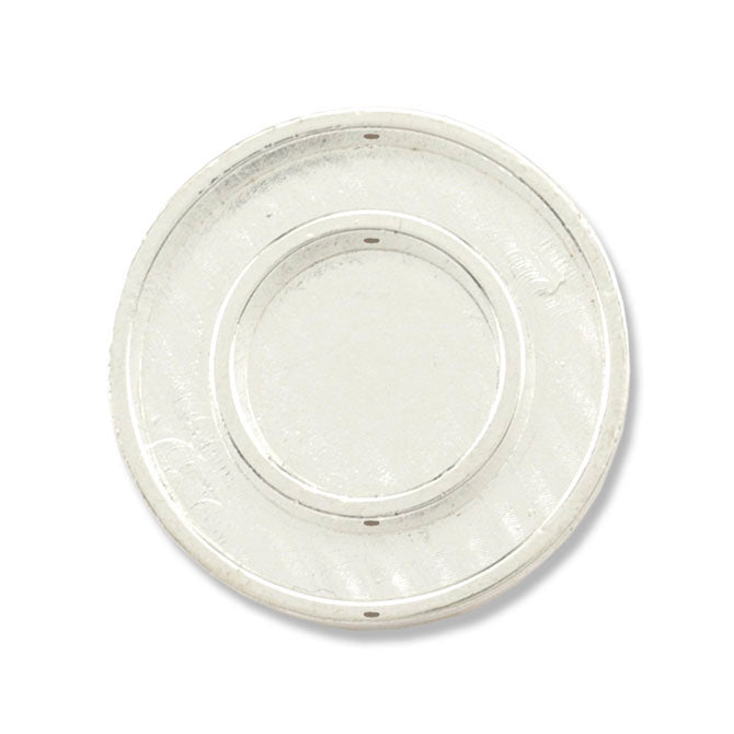 Katiedids, Round, 25 mm (1 in), 4 Holes, Silver Plated, 5 pc