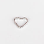 Bead frame, Rhodium-plated brass, Heart