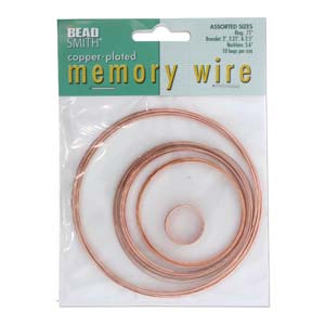 MEMORY WIRE ASST 5 SIZES 10 COILS EA COPPER COLOR