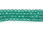 Aqua Blue Czech Glass Faceted Oval Beads 6 mm 8" strand