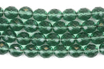 Forest Green Czech Glass Faceted Round Beads 12 mm