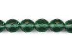 Forest Green Czech Glass Faceted Round Beads 12 mm