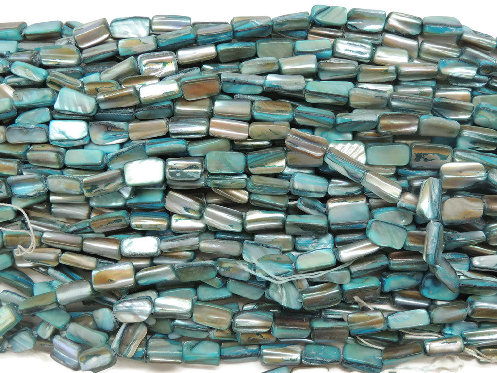 BkueShellLongBead16x8mm