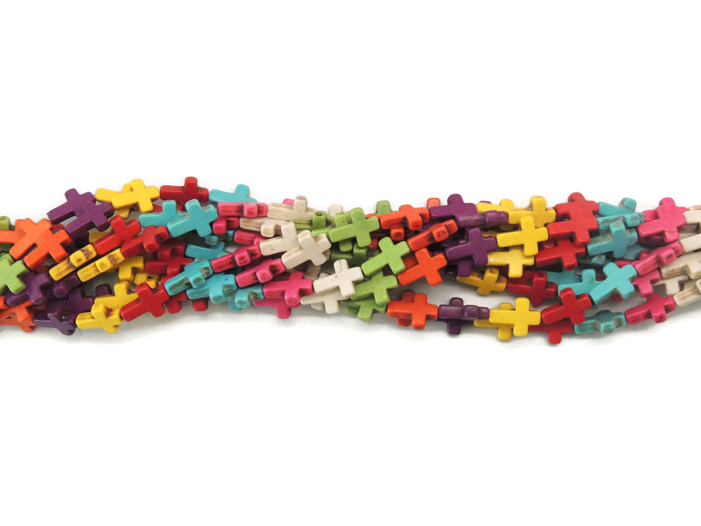 MultiColorHowliteCross16x12mm