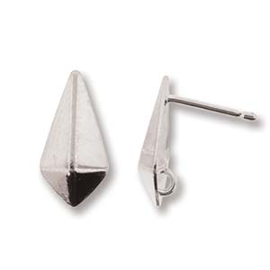S/P 14MM KITE SHAPE EARRING POST W LOOP