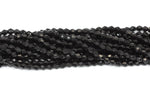 Czech Fire Polished Glass Bead Black Faceted Bicone 4mm