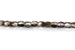 Light Grey AB Fire Polished Czech Glass Faceted Oval Beads 3 mm