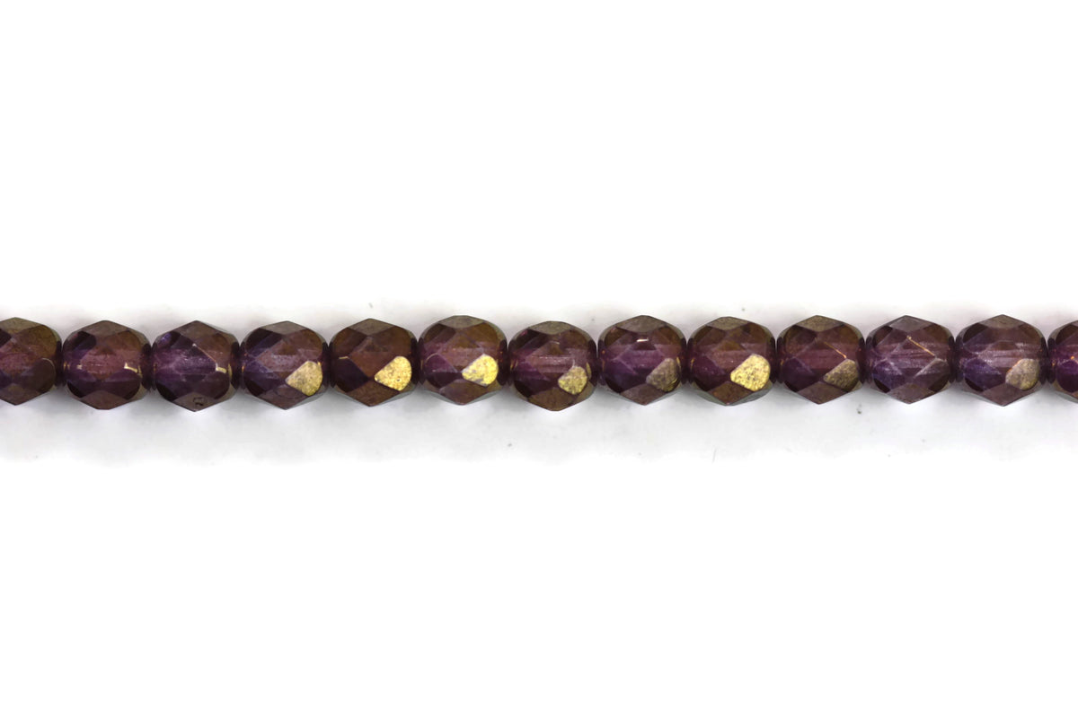 Light Purple AB Fire Polished Czech Glass Faceted Oval Beads 6 mm