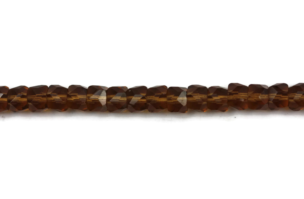 Brown Fire Polished Czech Glass Faceted Rondelle Beads 8 mm