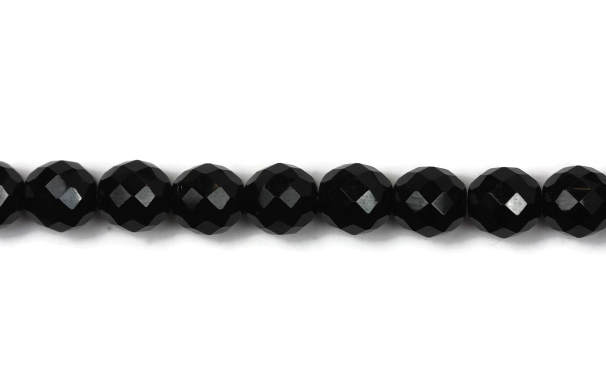 Black Fire Polished Czech Glass Faceted Round Beads 12 mm