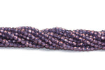 Purple AB Fire Polished Czech Glass Faceted Oval Beads 3 mm