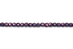 Purple AB Fire Polished Czech Glass Faceted Oval Beads 3 mm