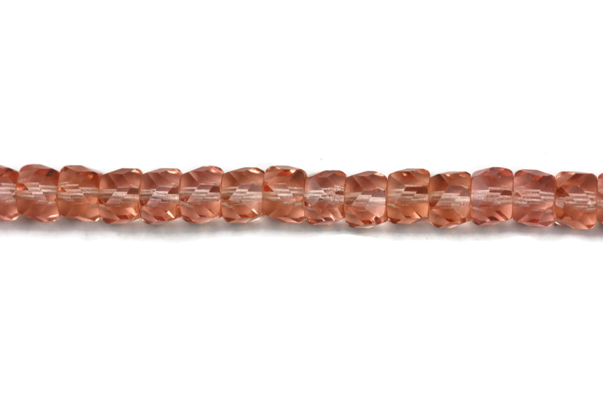 Peach Fire Polished Czech Glass Faceted Rondelle Beads 8 mm
