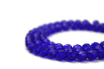 Dark Blue Fire Polished Czech Glass Faceted Oval Beads 8 mm