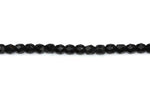 Black Fire Polished Czech Glass Faceted Oval Beads 4 mm
