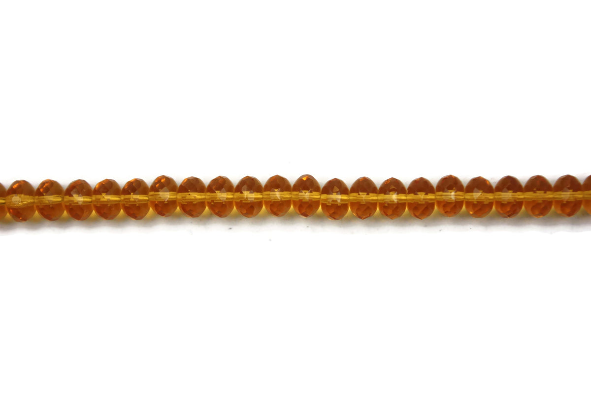 Honey Fire Polished Czech Glass Faceted Rondelle Beads 6 mm