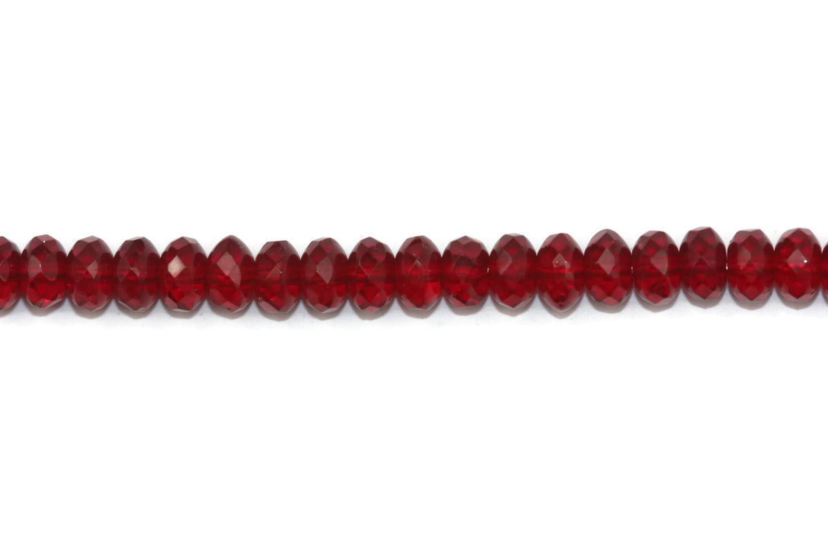 Red Fire Polished Czech Glass Faceted Rondelle Beads 7 mm
