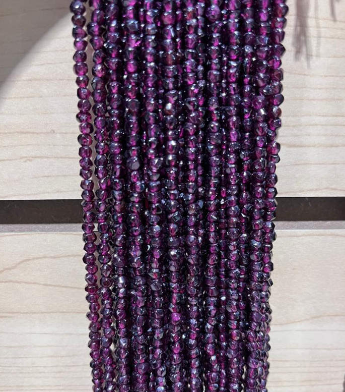 Garnet Round Gemstone Beads Approximately 2x3mm