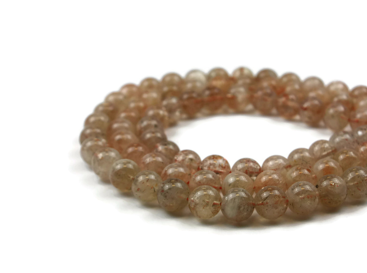 Sunstone Smooth Round Gemstone Beads 12mm 15" strand (33 pcs)