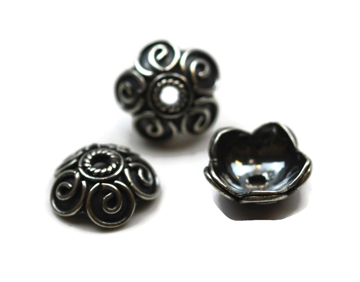 Bali Bead Sterling Silver Flower Bead Cap 11 mm