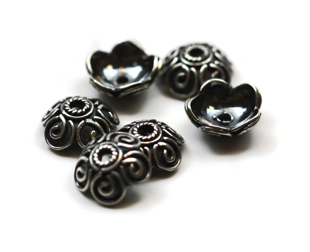 Bali Bead Sterling Silver Flower Bead Cap 11 mm
