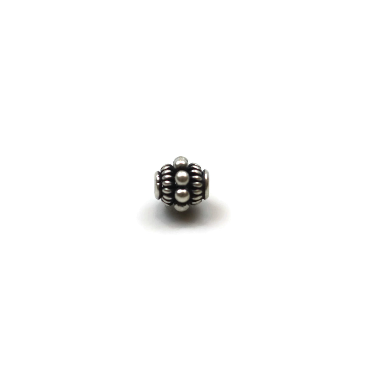 Bali Bead Sterling Silver Granules and Rope Spacer Bead 6 x 6.5 mm