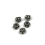 Bali Bead Handmade Sterling Silver Round Bead 6.5 x 7.5mm