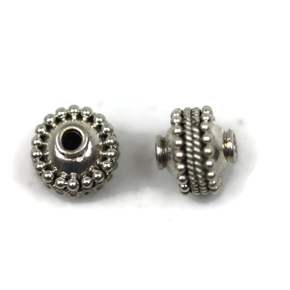 Bali Bead Sterling Silver Saucer Bead 7.5 x 8.5 mm