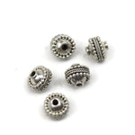 Bali Bead Sterling Silver Saucer Bead 7.5 x 8.5 mm