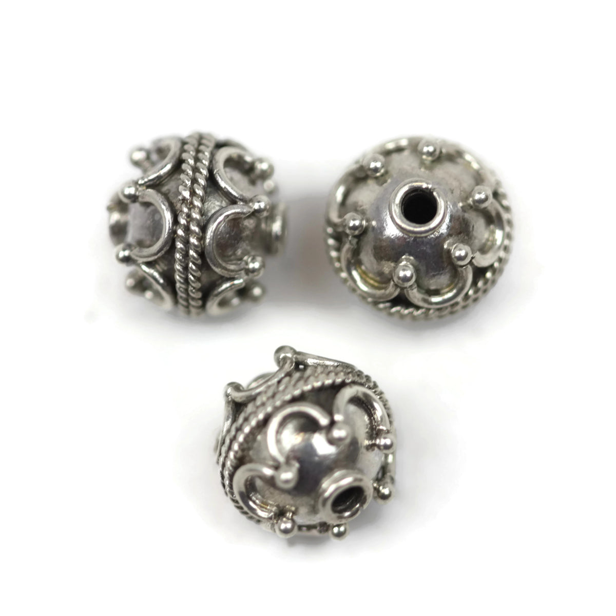 Bali Bead Sterling Silver Round Bead 10 mm