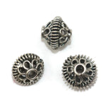 Bali Bead Sterling Silver Saucer Spacer Bead 8 x 9mm