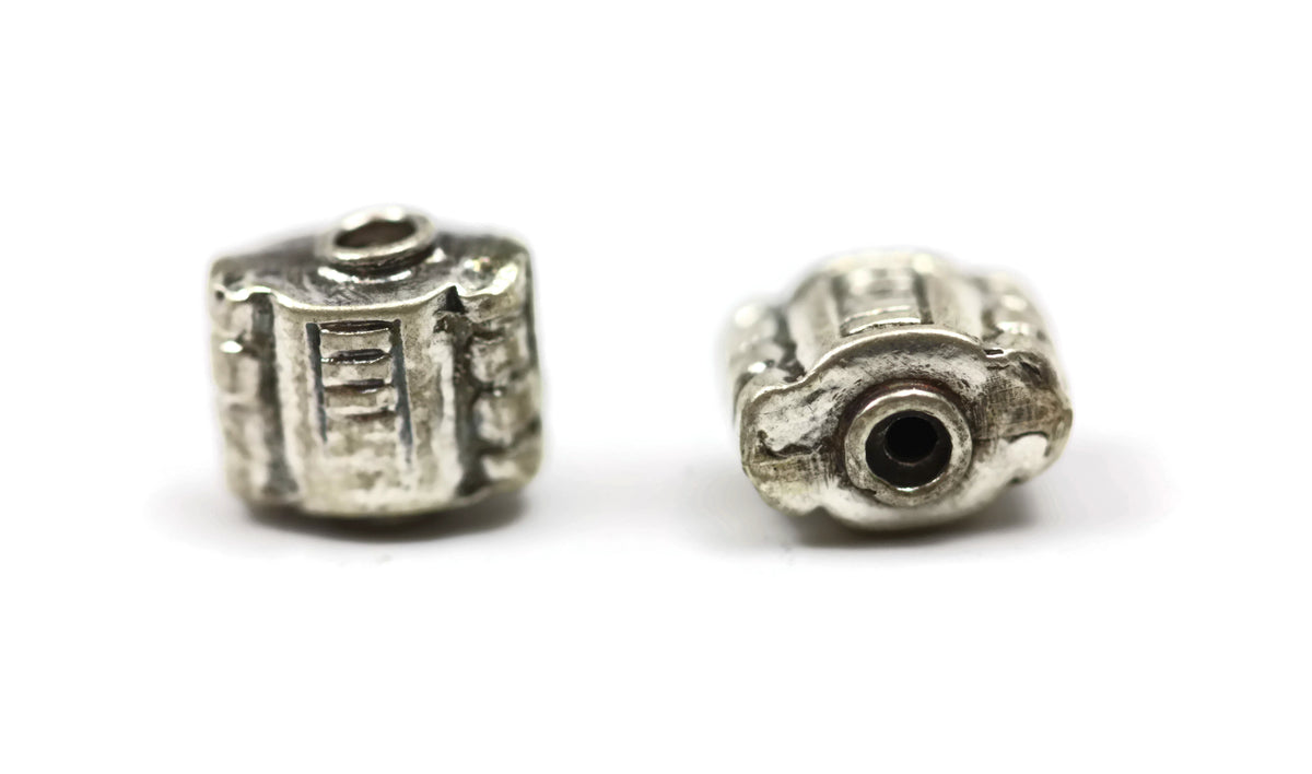 Bali Bead Handmade Sterling Silver Round Bead 7 x 8.5 x 6.5mm