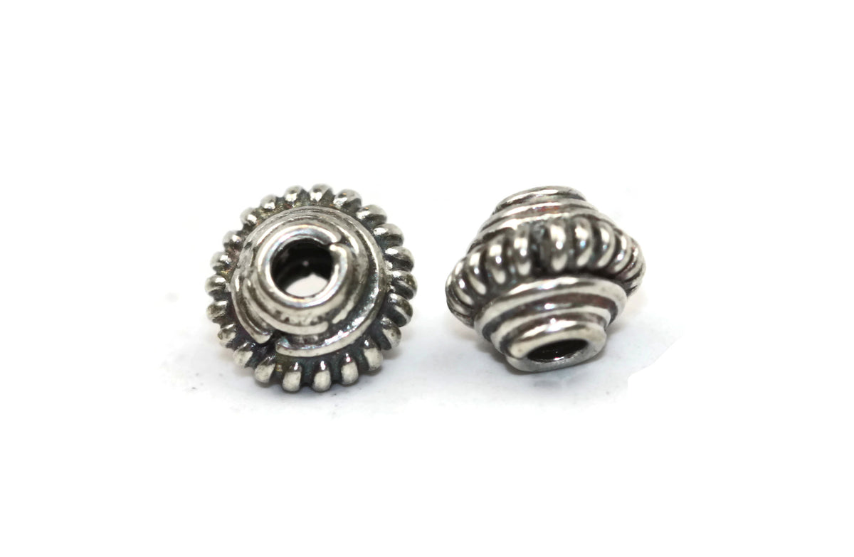 Bali Bead Handmade Sterling Silver Round Bead 6 x 7mm