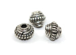 Bali Bead Handmade Sterling Silver Round Bead 6 x 7mm