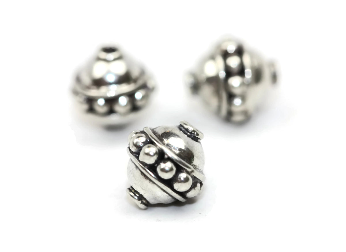Bali Bead Handmade Sterling Silver Round Bead 8.5 x 8mm