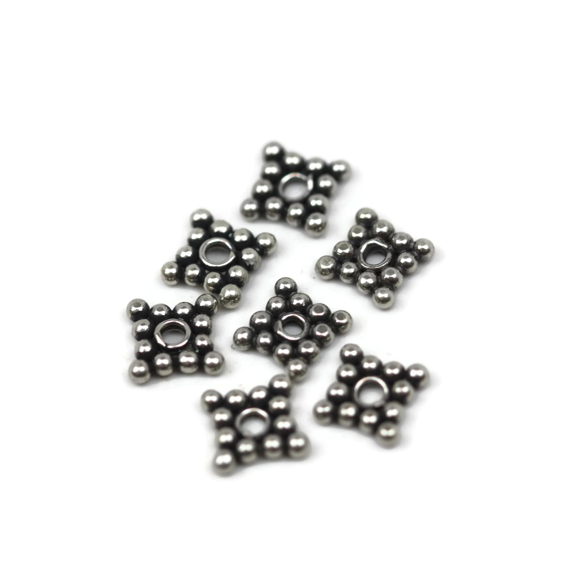 Bali Bead Handmade Sterling Silver Round Bead 1.5 x 7mm