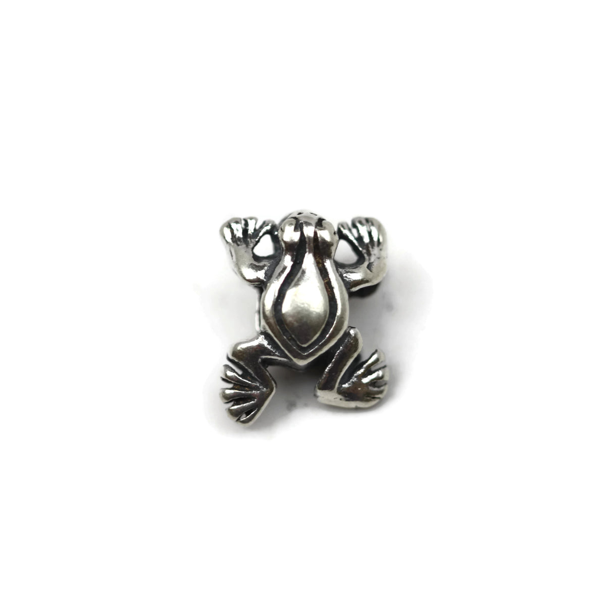 Bali Bead Handmade Sterling Silver Frog Bead 10 x 12.5 x 6.5mm