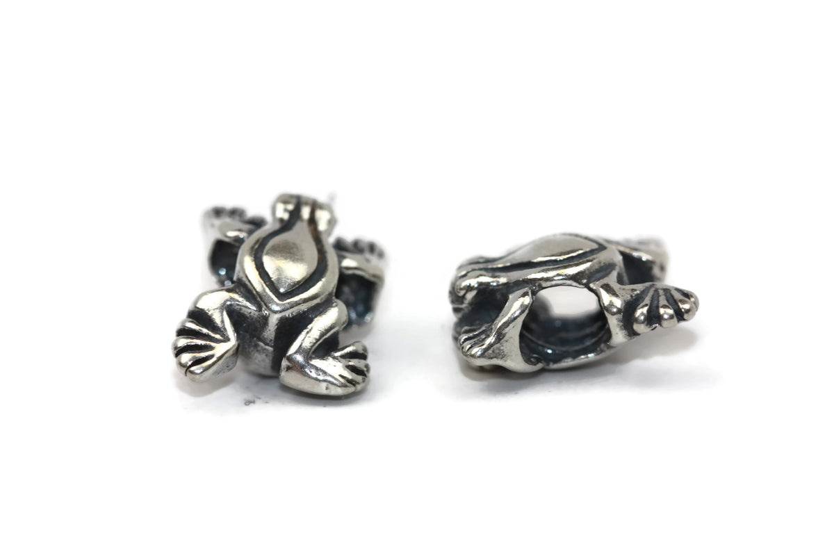 Bali Bead Handmade Sterling Silver Frog Bead 10 x 12.5 x 6.5mm