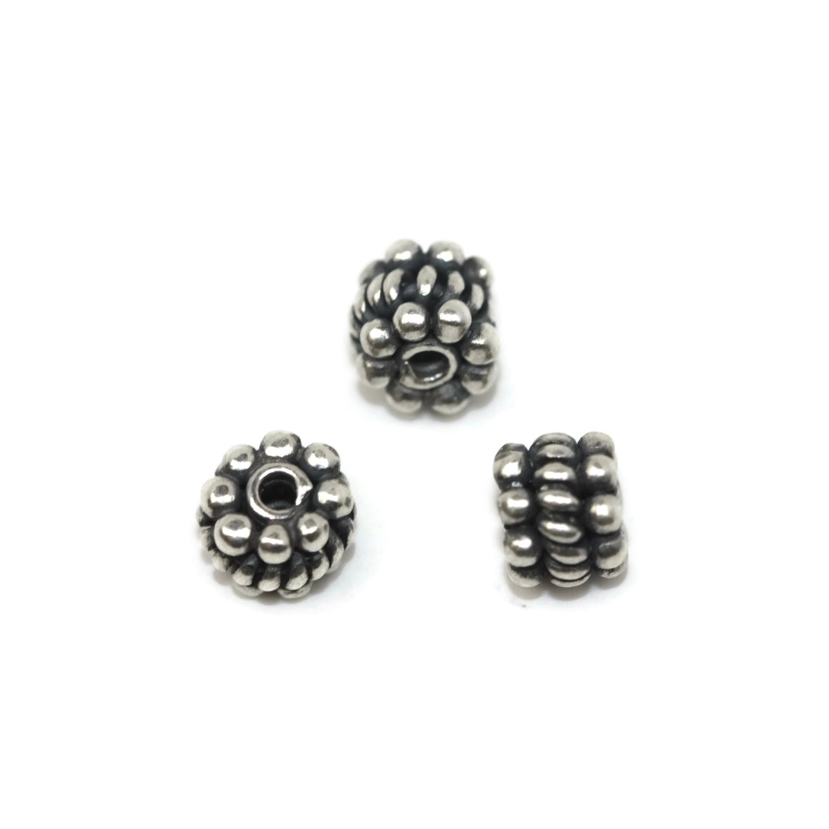 Bali Bead Sterling Silver Granules Spacer Bead 4 x 6 mm