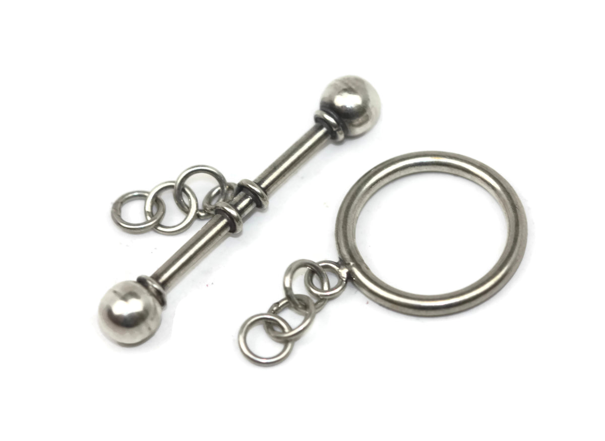 Bali Antique Sterling Silver Circle Toggle Clasp