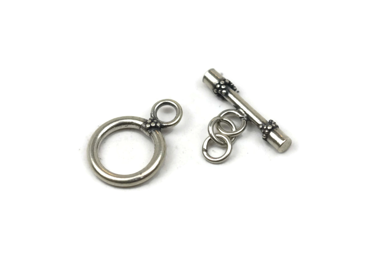 Bali Antique Sterling Silver Circle Toggle Clasp