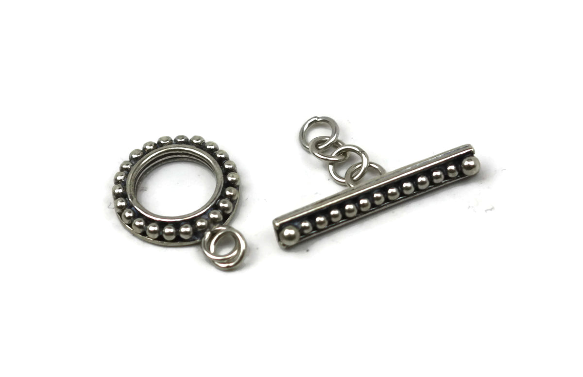 Bali Antique Sterling Silver Circle Toggle Clasp