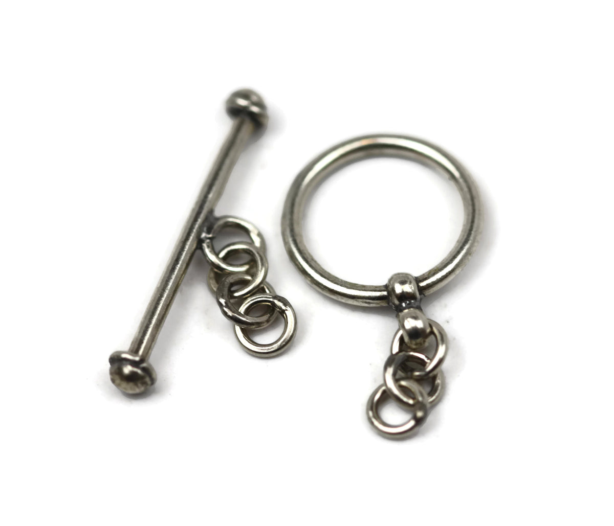 Bali Antique Sterling Silver Circle Toggle Clasp