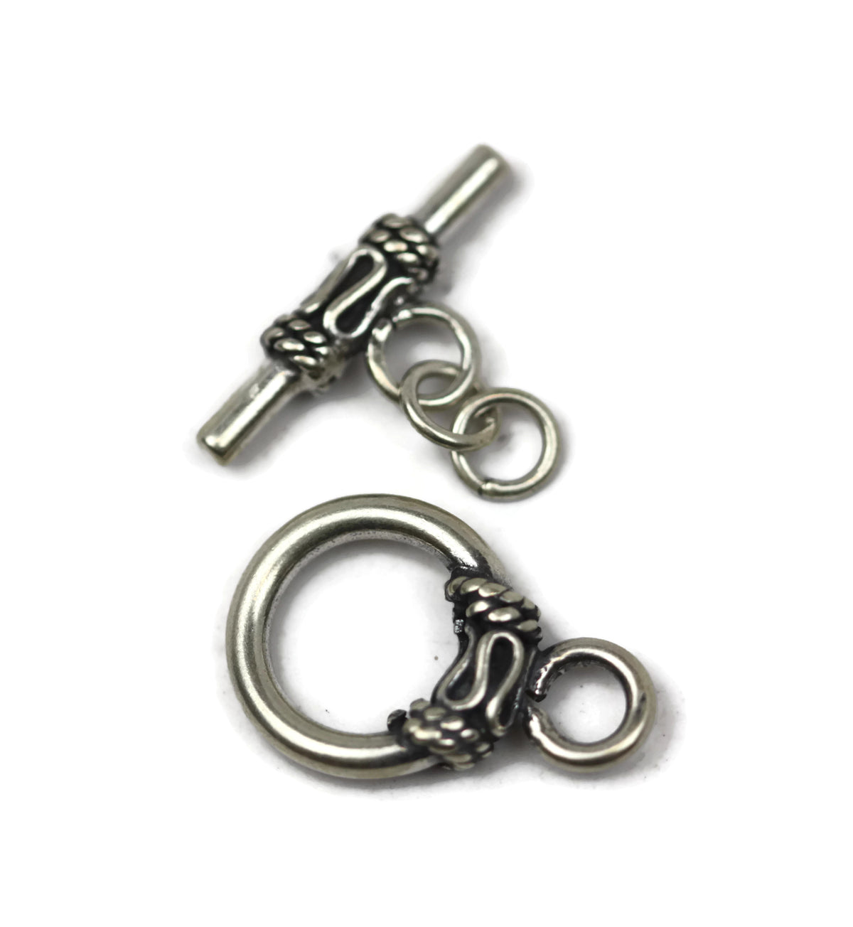 Bali Antique Sterling Silver Circle Toggle Clasp