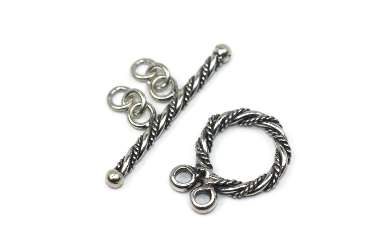 Bali Antique Sterling Silver Circle Toggle Clasp