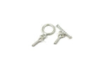 Bali Antique Sterling Silver Circle Toggle Clasp with End Caps