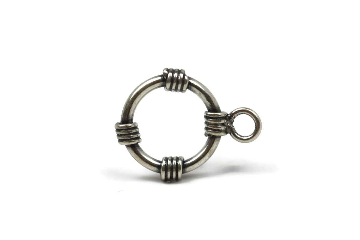 Bali Antique Sterling Silver Circle Toggle Clasp