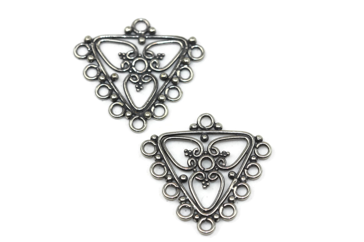 Bali Antique Sterling Silver Round Chandelier Link 26.5 x 27.5